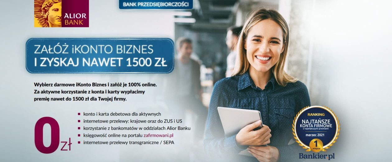 iKonto Biznes z premią do 1500 złotych w promocji