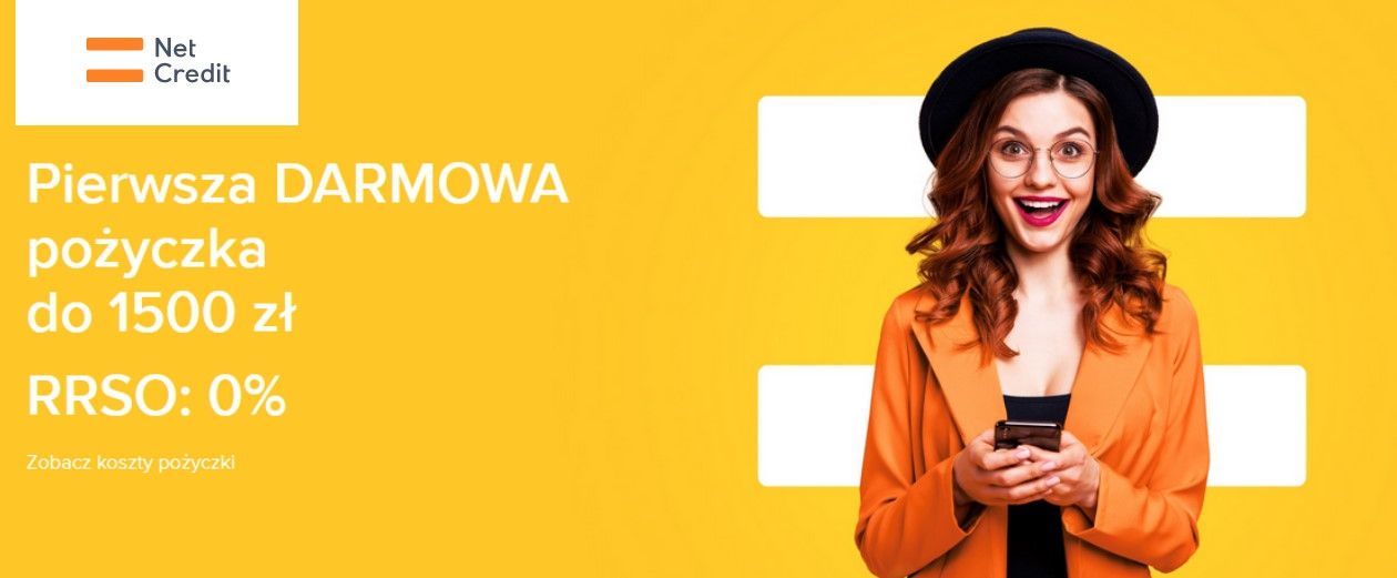 Darmowa chwilówka od Net Credit do 1500 zł na 30 dni